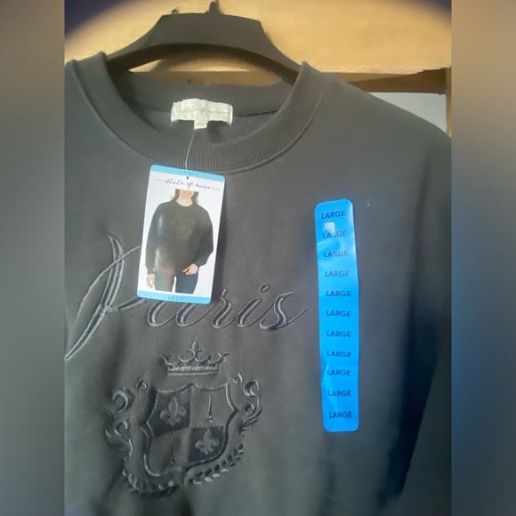 Paris Embroidered Women’s Sweatshirt - Mocha L- XL - Picture 3 of 3